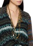 Front View - Click To Enlarge - DRIES VAN NOTEN - Beaded Chain Pendant Gold Toned Necklace