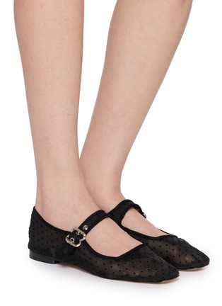 Figure View - Click To Enlarge - SAM EDELMAN - Michaela Mesh Polka Dots Mary Jane Flats
