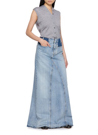 Figure View - Click To Enlarge - MAISON MARGIELA - Waistless Light Wash Denim Maxi Skirt