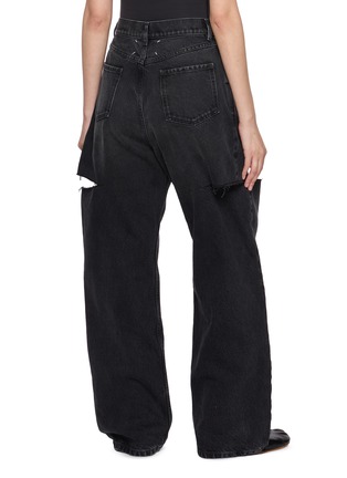 Back View - Click To Enlarge - MAISON MARGIELA - Cut Out Wide Leg Dark Wash Jeans