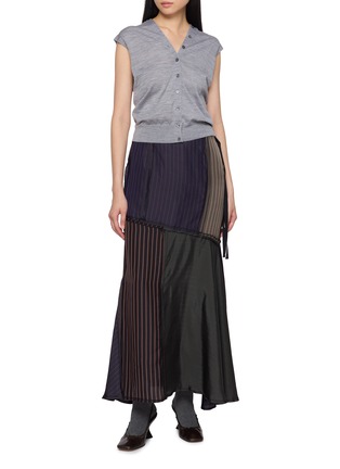 Figure View - Click To Enlarge - MAISON MARGIELA - Lining Patchwork Midi Skirt