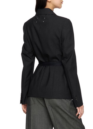 Back View - Click To Enlarge - MAISON MARGIELA - Wrap Belt Double Breasted Blazer
