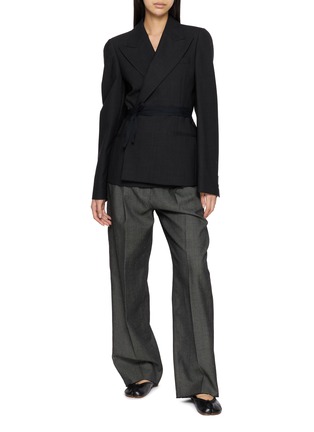 Figure View - Click To Enlarge - MAISON MARGIELA - Wrap Belt Double Breasted Blazer