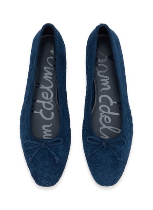 Detail View - Click To Enlarge - SAM EDELMAN - Ruthie Woven Suede Ballerina Flats