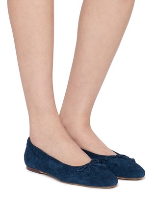 Figure View - Click To Enlarge - SAM EDELMAN - Ruthie Woven Suede Ballerina Flats
