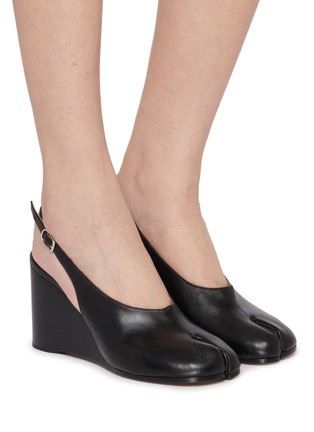 Figure View - Click To Enlarge - MAISON MARGIELA - Tabi 80 Leather Slingback Wedge