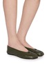 Figure View - Click To Enlarge - MAISON MARGIELA - Tabi Leather Ballerina Flats
