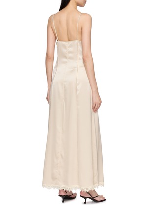 Back View - Click To Enlarge - HANAA STUDIO - Lace Trim Embroidered Camisole Maxi Dress