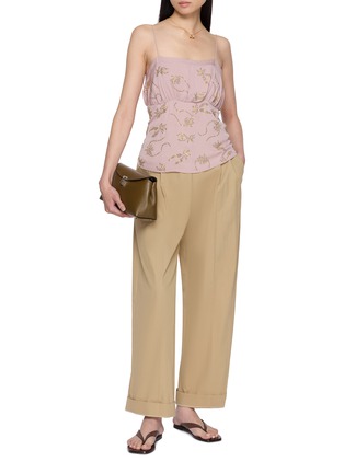 Figure View - Click To Enlarge - HANAA STUDIO - Rhinestone Embroidered Bow Back Camisole