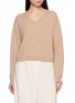 HANAA STUDIO V-Neck Relaxed Wool Cashmere Knit Sweater