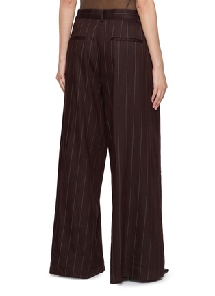 Back View - Click To Enlarge - HELMUT LANG - Striped Pleated Wide Leg Pants