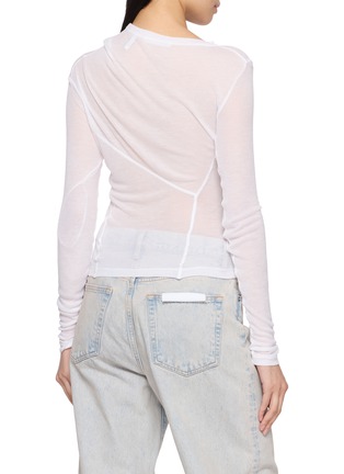 Back View - Click To Enlarge - HELMUT LANG - Sheer Twist Mock Neck Top