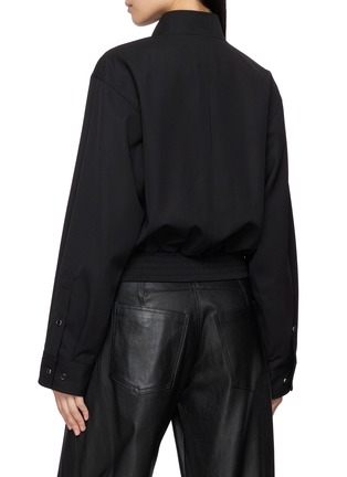 Back View - Click To Enlarge - HELMUT LANG - Cropped Gabardine Bomber Jacket