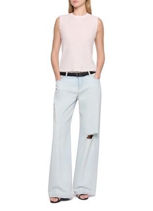 Figure View - Click To Enlarge - HELMUT LANG - Raw Edge Linen Cotton Blend Tank Top