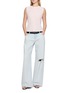 Figure View - Click To Enlarge - HELMUT LANG - Raw Edge Linen Cotton Blend Tank Top
