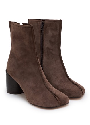Figure View - Click To Enlarge - MM6 MAISON MARGIELA - 70 Anatomic Stitch Toe Suede Ankle Boots