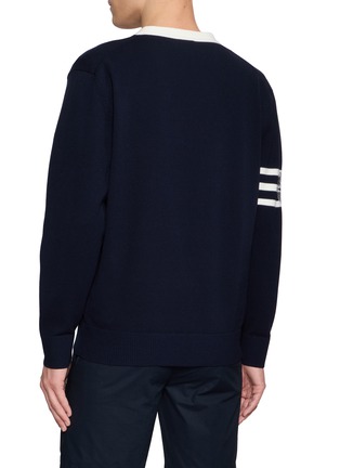 Back View - Click To Enlarge - SOUTHCAPE - V-Neck Logo Knit Cardigan