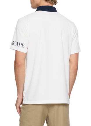 Back View - Click To Enlarge - SOUTHCAPE - Sleeve Logo Contrast Collar Polo Shirt