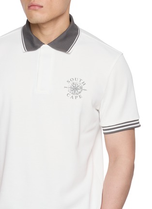  - SOUTHCAPE - Striped Trim Polo Shirt