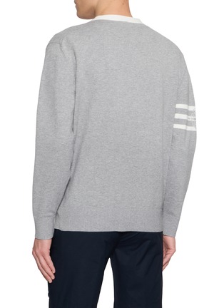 Back View - Click To Enlarge - SOUTHCAPE - V-Neck Logo Knit Cardigan
