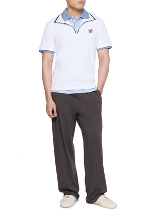 Figure View - Click To Enlarge - SOUTHCAPE - Half Zip Logo T-Shirt