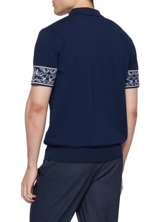 Back View - Click To Enlarge - SOUTHCAPE - Southcross Sleeve Pattern Polo Shirt