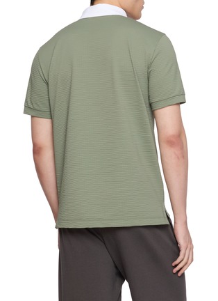 Back View - Click To Enlarge - SOUTHCAPE - Contrast Collar Logo Polo Shirt
