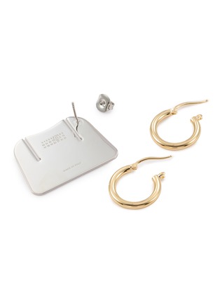 Detail View - Click To Enlarge - MM6 MAISON MARGIELA - Vitrine Palladium Hoop Earrings