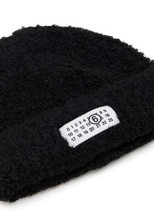 Detail View - Click To Enlarge - MM6 MAISON MARGIELA - Numeric Logo Folded Knit Beanie