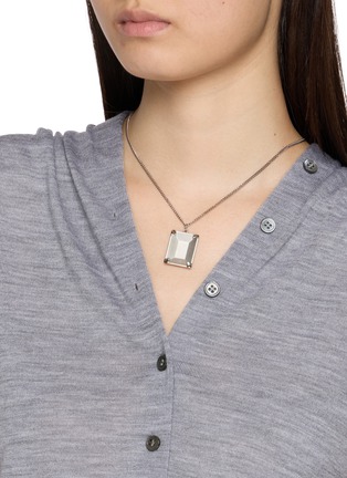 Front View - Click To Enlarge - MM6 MAISON MARGIELA - Unexisting Stone Palladium Necklace