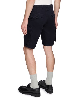 Back View - Click To Enlarge - INCOTEX - Cotton Linen Cargo Shorts