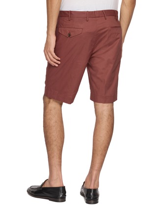 Back View - Click To Enlarge - INCOTEX - Slim Fit Linen Cotton Chino Bermuda Shorts