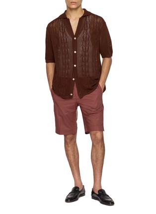 Figure View - Click To Enlarge - INCOTEX - Slim Fit Linen Cotton Chino Bermuda Shorts