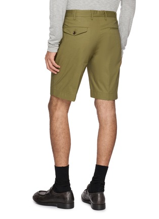 Back View - Click To Enlarge - INCOTEX - Slim Fit Linen Cotton Chino Bermuda Shorts