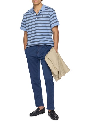 Figure View - Click To Enlarge - INCOTEX - Slim Fit Garment Dyed Stretch Cotton Gabardine Pants