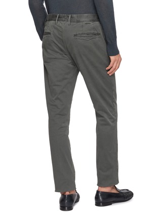Back View - Click To Enlarge - INCOTEX - Slim Fit Garment Dyed Stretch Cotton Gabardine Pants