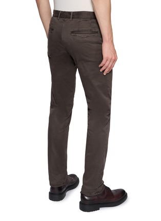 Back View - Click To Enlarge - INCOTEX - Stretch Cotton Gabardine Slim Pants