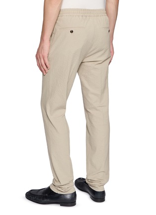 Back View - Click To Enlarge - INCOTEX - Seersucker Drawstring Tapered Pants
