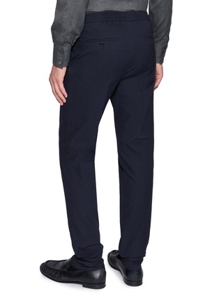Back View - Click To Enlarge - INCOTEX - Seersucker Drawstring Tapered Pants