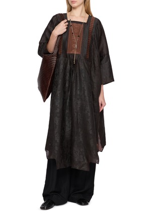 Figure View - Click To Enlarge - KATLIAX - Embroidered Panel Silk Organza Top
