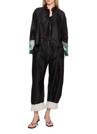 Figure View - Click To Enlarge - KATLIAX - Raw Edge Silk Pants