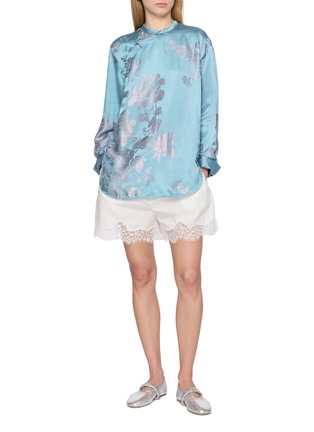 Figure View - Click To Enlarge - KATLIAX - High Neck Floral Shirt