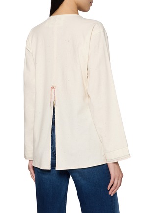 Back View - Click To Enlarge - KATLIAX - Button Front Tussah Silk Kapok Shirt