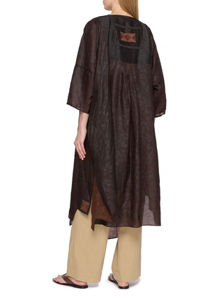 Back View - Click To Enlarge - KATLIAX - Embroidered Panel Silk Organza Top