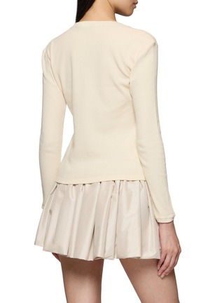 Back View - Click To Enlarge - MIU MIU - Bow Waffle Knit Long Sleeve T-Shirt