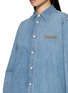  - MIU MIU - Logo Embroidered Chambray Shirt
