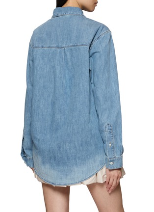 Back View - Click To Enlarge - MIU MIU - Logo Embroidered Chambray Shirt