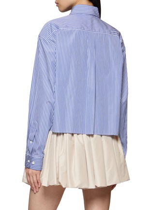 Back View - Click To Enlarge - MIU MIU - Logo Embroidered Striped Shirt