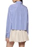 Back View - Click To Enlarge - MIU MIU - Logo Embroidered Striped Shirt