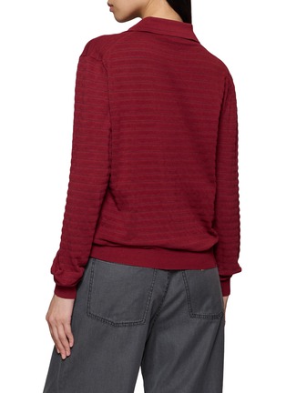 Back View - Click To Enlarge - MIU MIU - Striped Polo Sweater